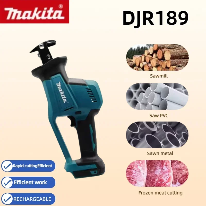 ماكيتا DJR189 منشار كهربائي ترددي لاسلكي منشار محمول أداة قطع الخشب بدون فرش قابلة للشحن منشار قطع الخشب المعدني