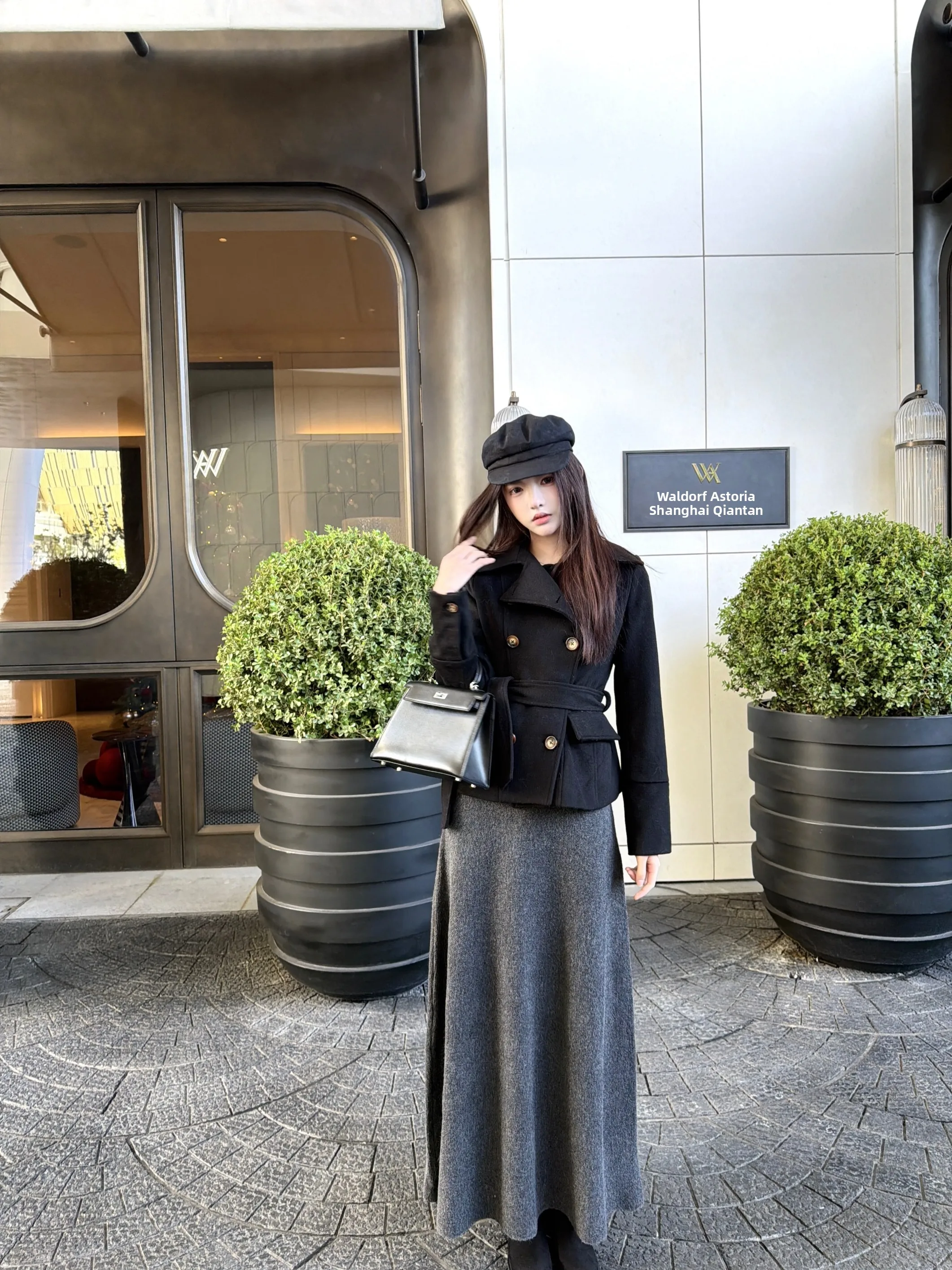 

Nemoowu Knitted High Waist Thickened Fish Tail Skirt Women's Commute Style A-Line Long Skirt Elegant Chapter Half-length Skirt
