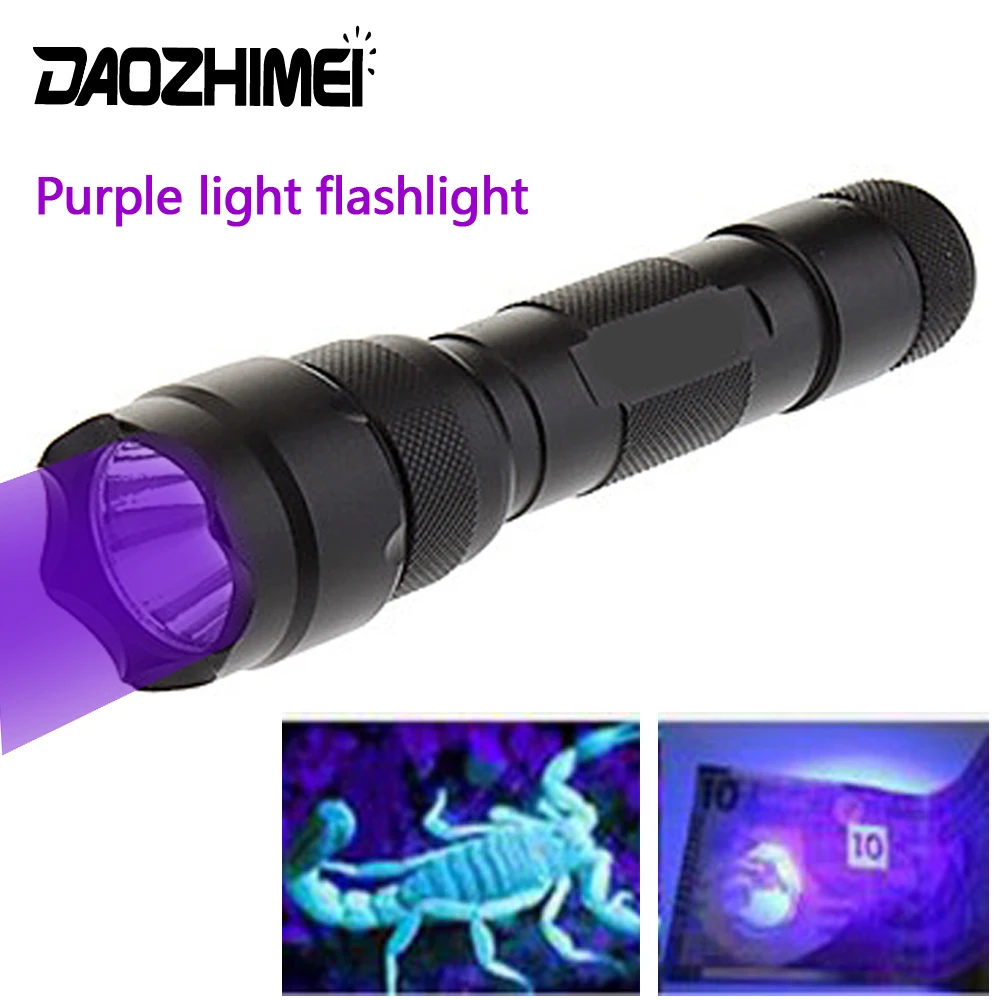 

Portable 395nm UV Flashlight LED Ultraviolet Torch 18650 Ultra Violet Lights Inspection Lamp Pet Urine Stain Detector Tools