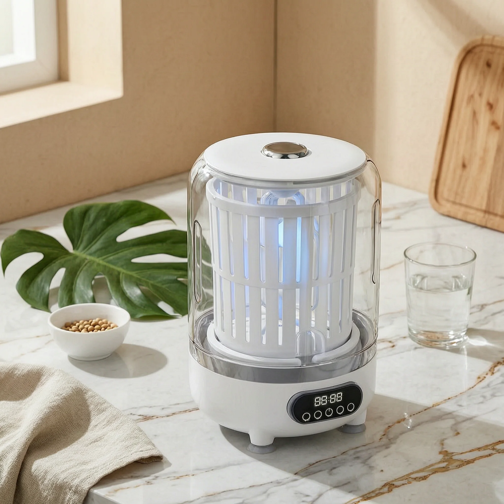 Mini Washer Transparent Cover Portable Washing Machine Portable Washer Digital Display Spin Dryer Touch Buttons