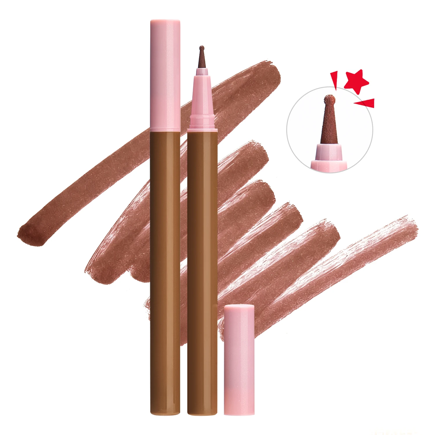 5-kleuren vloeibare lipliner private label bulk waterdicht langdurig hoog gepigmenteerd mat glad aangepast logo make-up veganistisch