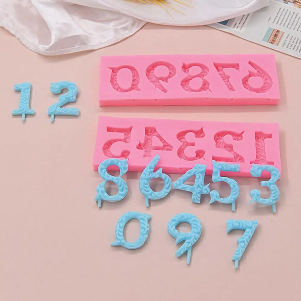 

Flexible Silicone Mold Heat-resistant Silicone Mold 3d Number Shape Silicone Muffin Fondant Mold Set Non-stick for Cake