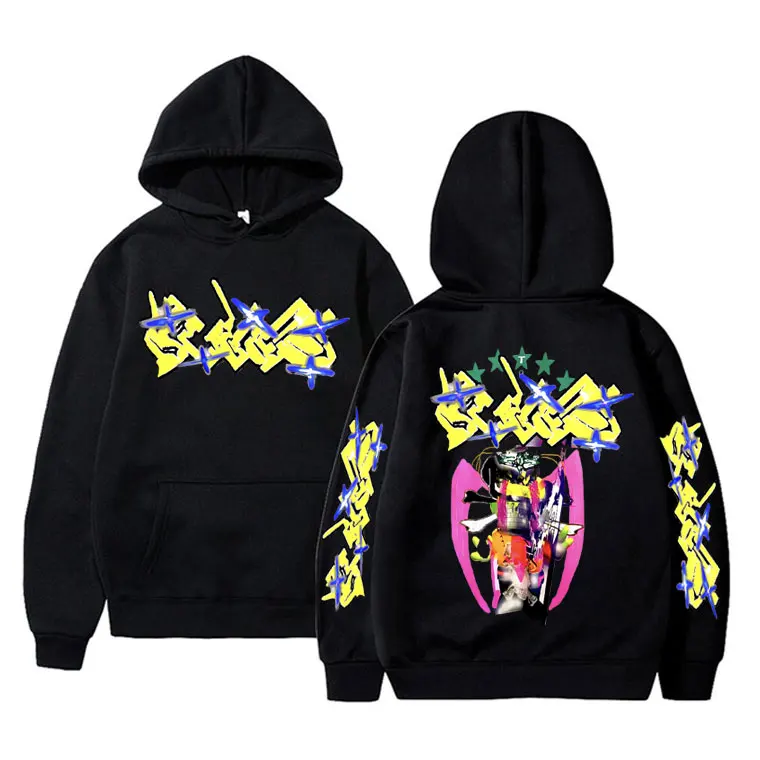 Rapper Bladee 333 Skate Drain Gang Graphic Hoodie Men's Hip Hop Harajuku Oversized Sweatshirt Men Women Vintage Casual Hoodies