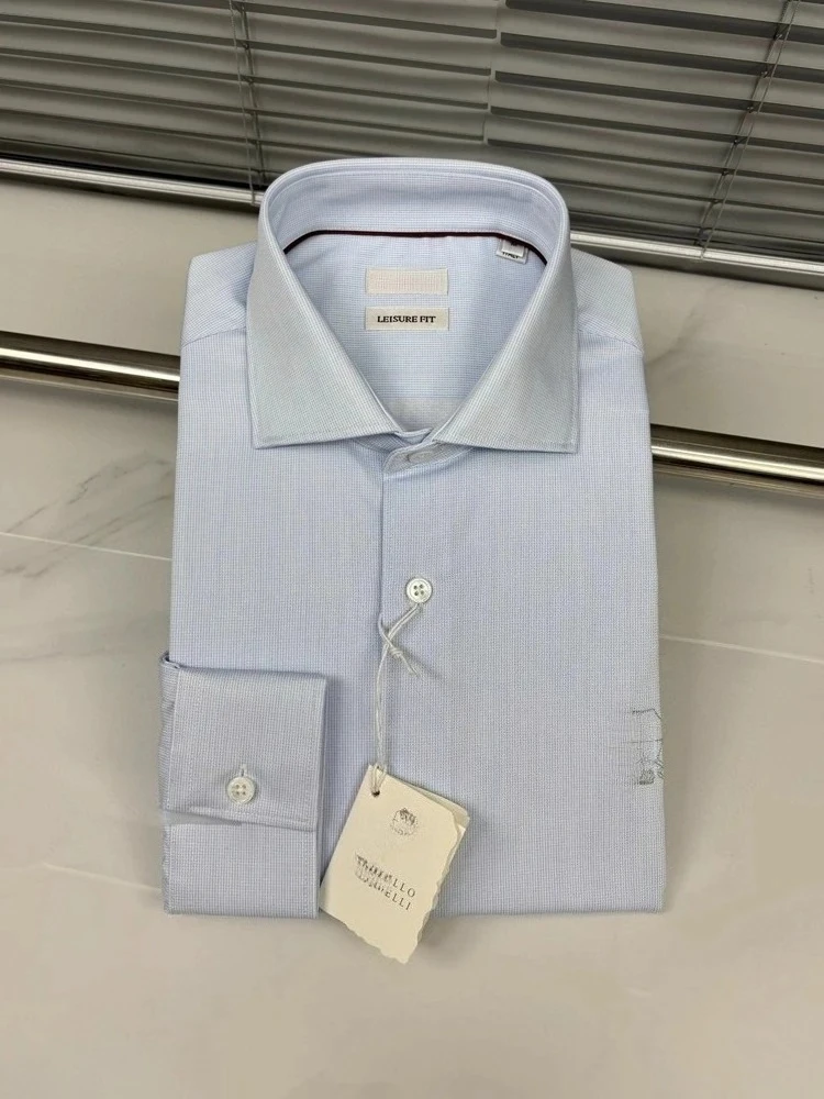 BC cotton inner polished striped men's thick shirt