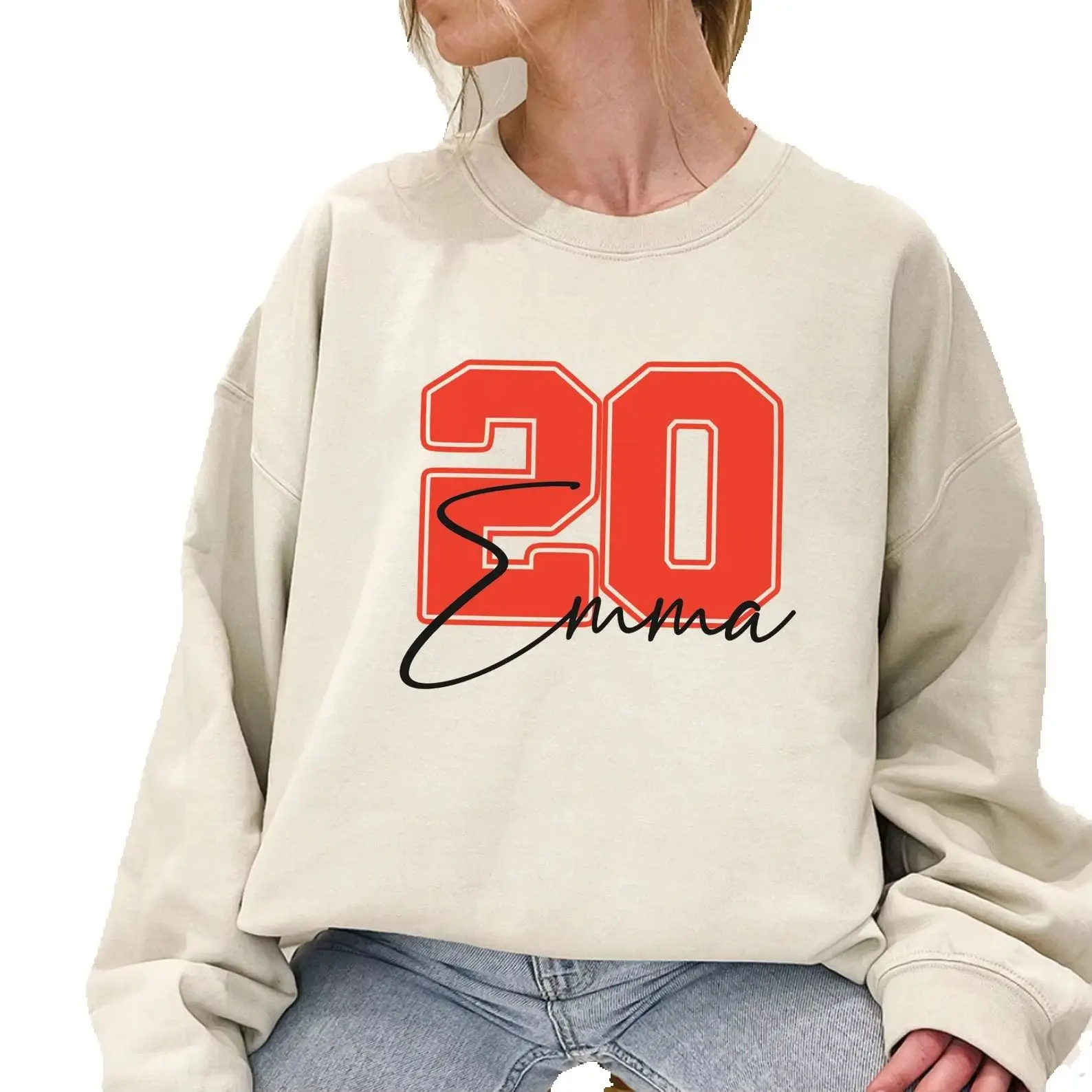 Custom Age Name Birthday Trip Sweatshirt Women 30th Birthday Travel Girls Trip Gift Stylish Crewneck Loose Thin Fleece Sweater