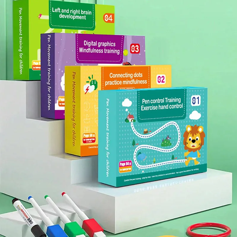 

2026 Pen Control Training Notebook Erasable Children'S Concentration Training Fun Puzzle Early Education
