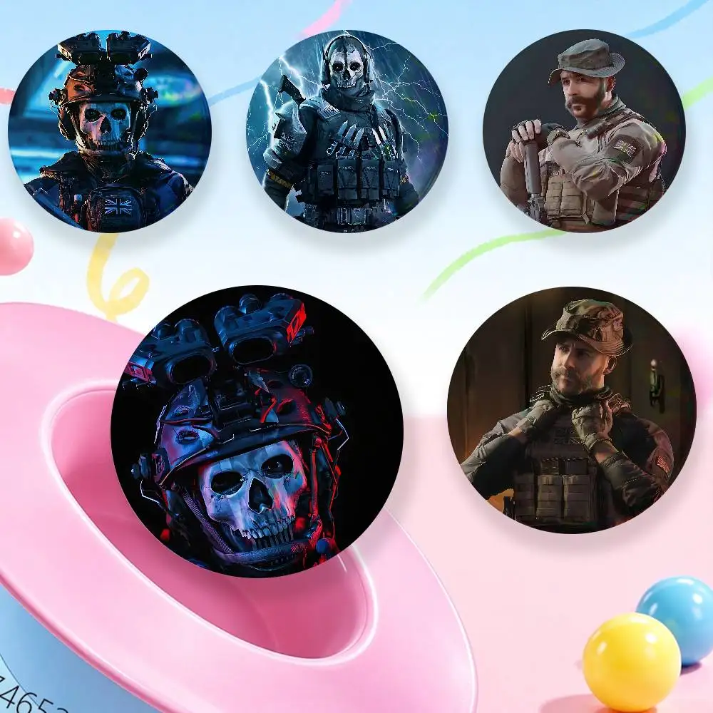 FOR Call of Duty John Price Badges Round Cosplay Pin Bag Decor Fans Collect Friends Gifts Brooch Souvenir