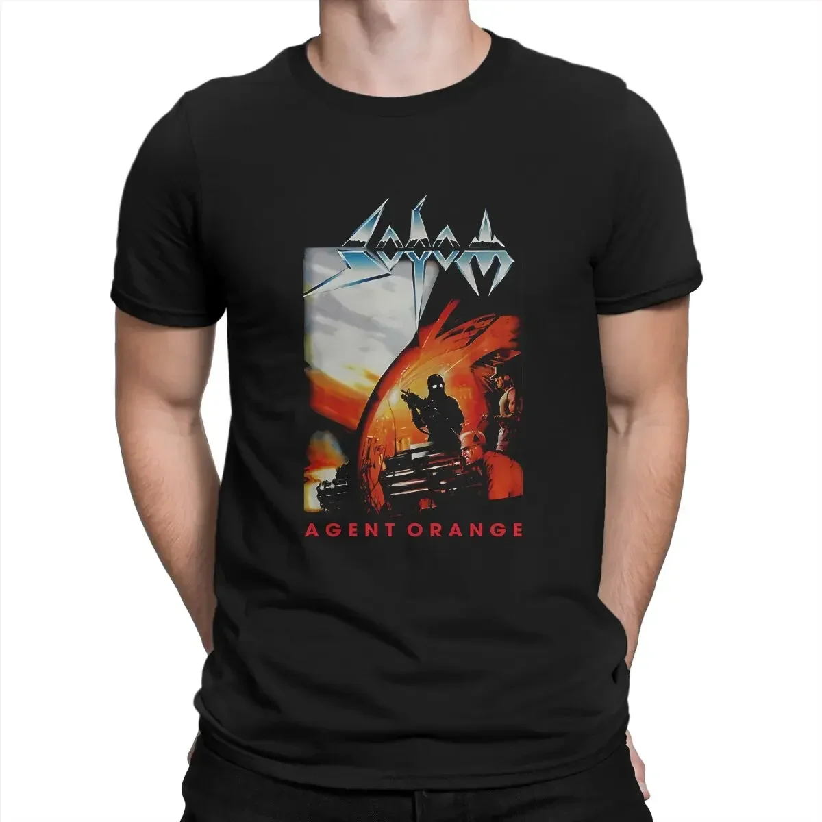 

Sodom Men's TShirt Band Agent Orange Fashion T Shirt Harajukkuu Streetweaarr Hipster