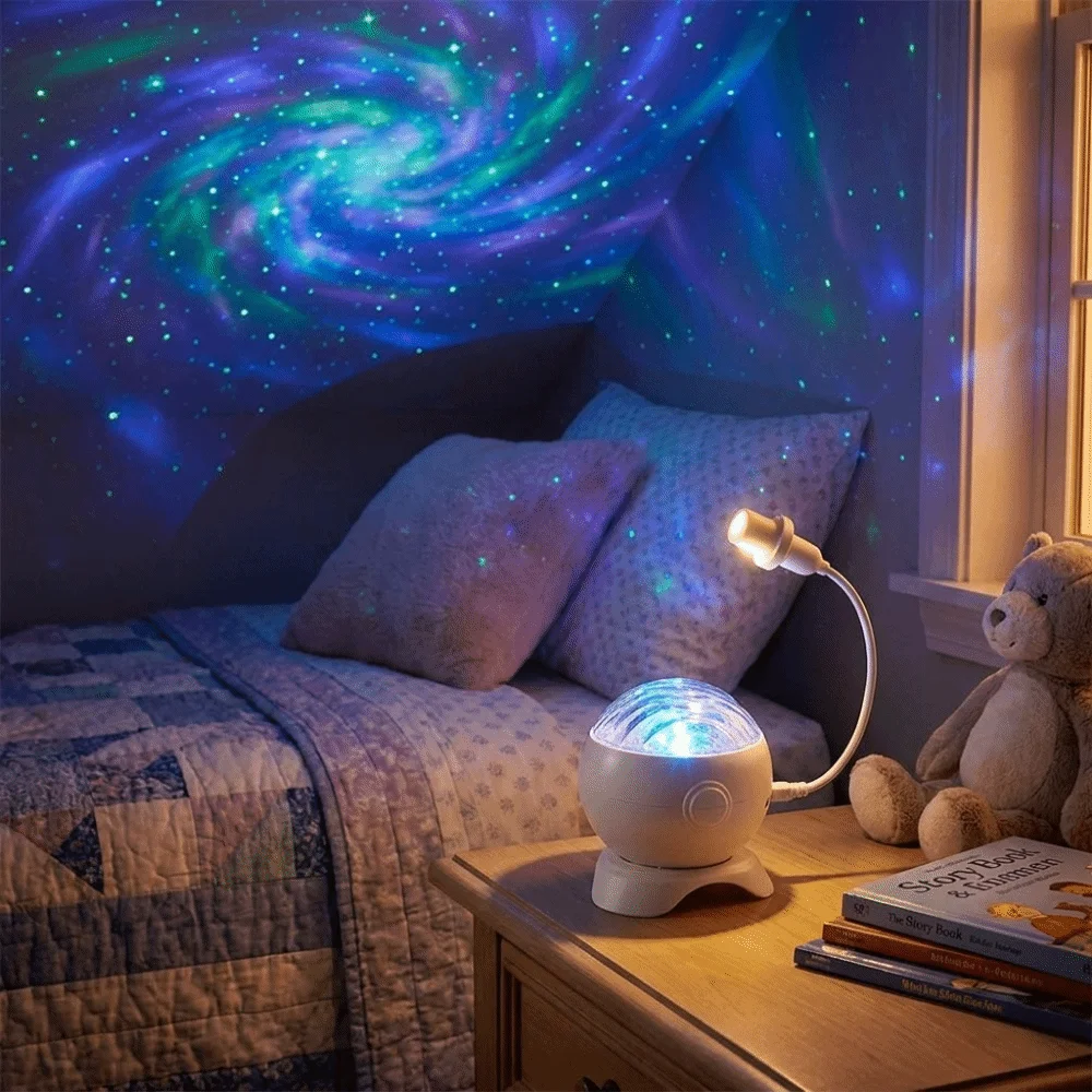 Bluetooth Speaker Star Projector Light RGB Northern Light Remote Control Galaxy Projector 360 Rotatable Planet Patterns