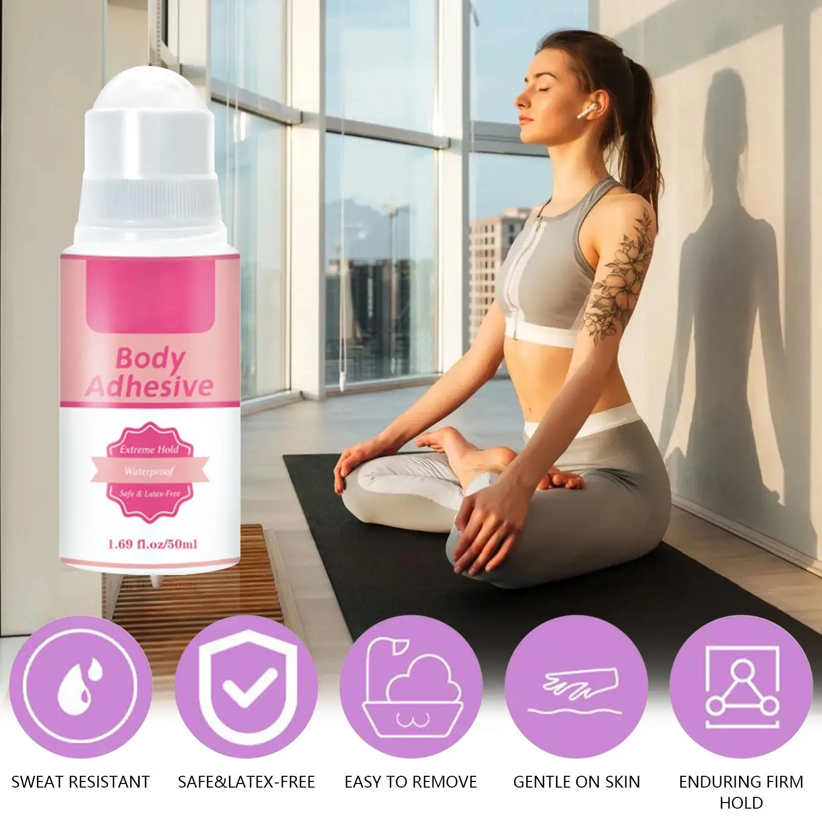 Body Adhesive for Clothing Adhesive Glue for Skin Sweat Resistant Fabric Grip Liquid Invisible Fashion Glue for Leotards Bra