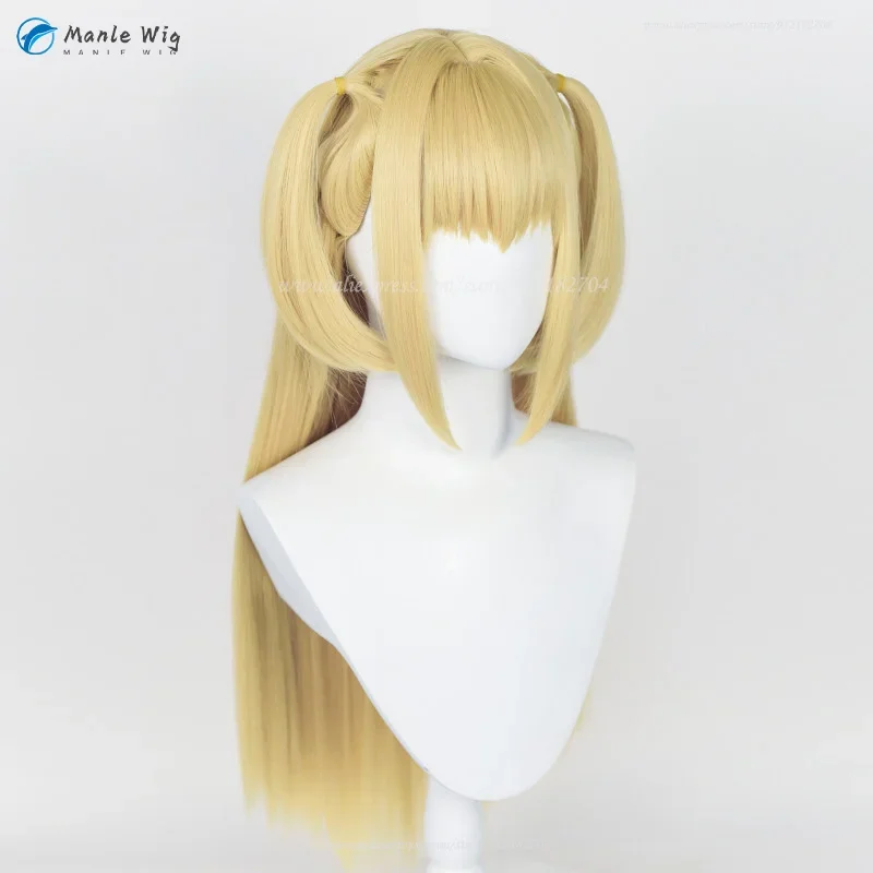 Anime MisaMisa Cosplay Wig Long Yellow Double Tail Misa Amane Wigs Heat Resistant Synthetic Hair Woman Party Wigs   Free Wig Cap