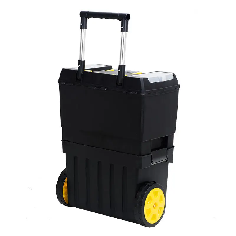 Stackable Toolbox Pull Rod Plastics Toolbox with Wheels Multifunctional Handheld Combination Tool Case Multi Layer Toolboxes