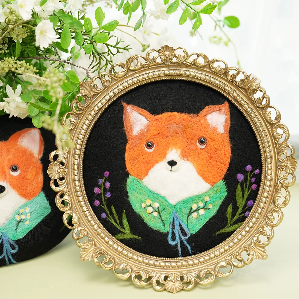 

Women Playful Cartoon Fox Warm Wool Felted Beret, Cute Wool Hats