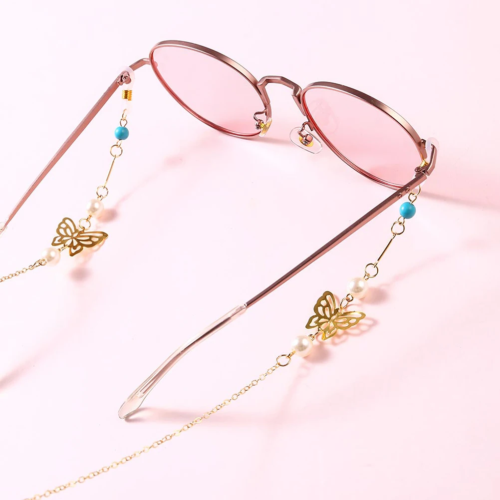 

1pc Butterfly Eyeglass Chain Alloy Anti-Slip Glasses Strap Fashion Eyewear Rope Sunglasses Holder Accessories Golden