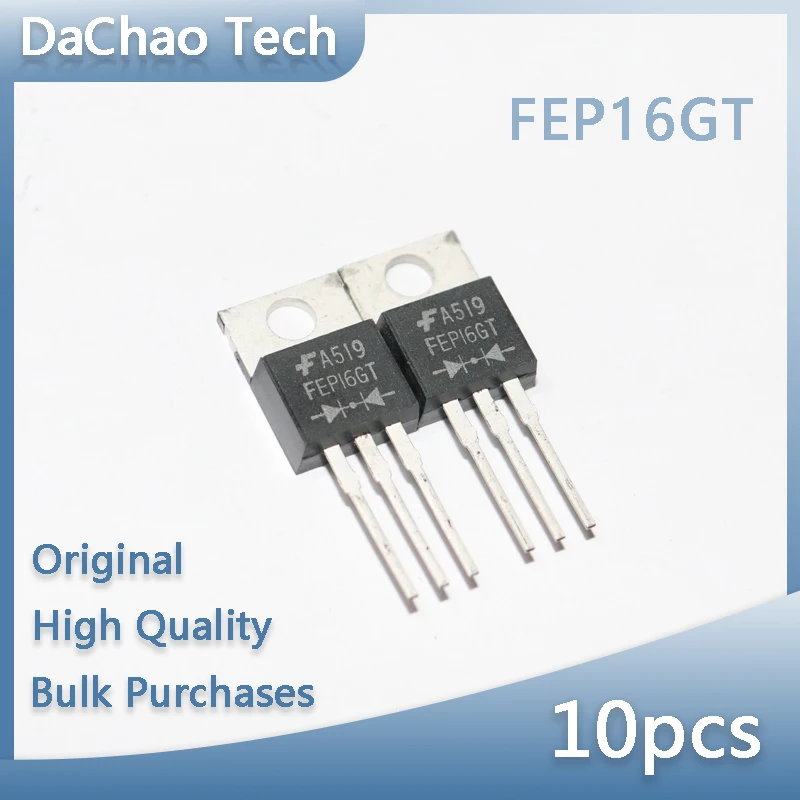 10pcs FEP16GT 16A 400V T0-220 Fairchild Fast Recovery Diode Original New