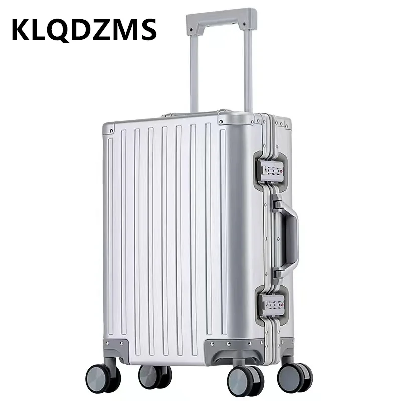 

KLQDZMS 20"24"26"28-Inch Silent Universal Wheel Cabin Password Suitcase High-Capacity Couples Aluminum-Magnesium Alloy Luggage