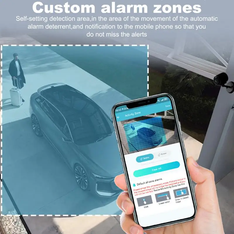 Камера безопасности, наружная камера безопасности, внутренняя широкоугольная камера для собак, ИК-камера ночного видения, обнаружение движения, монитор для детей и домашних животных, 2-сторонний