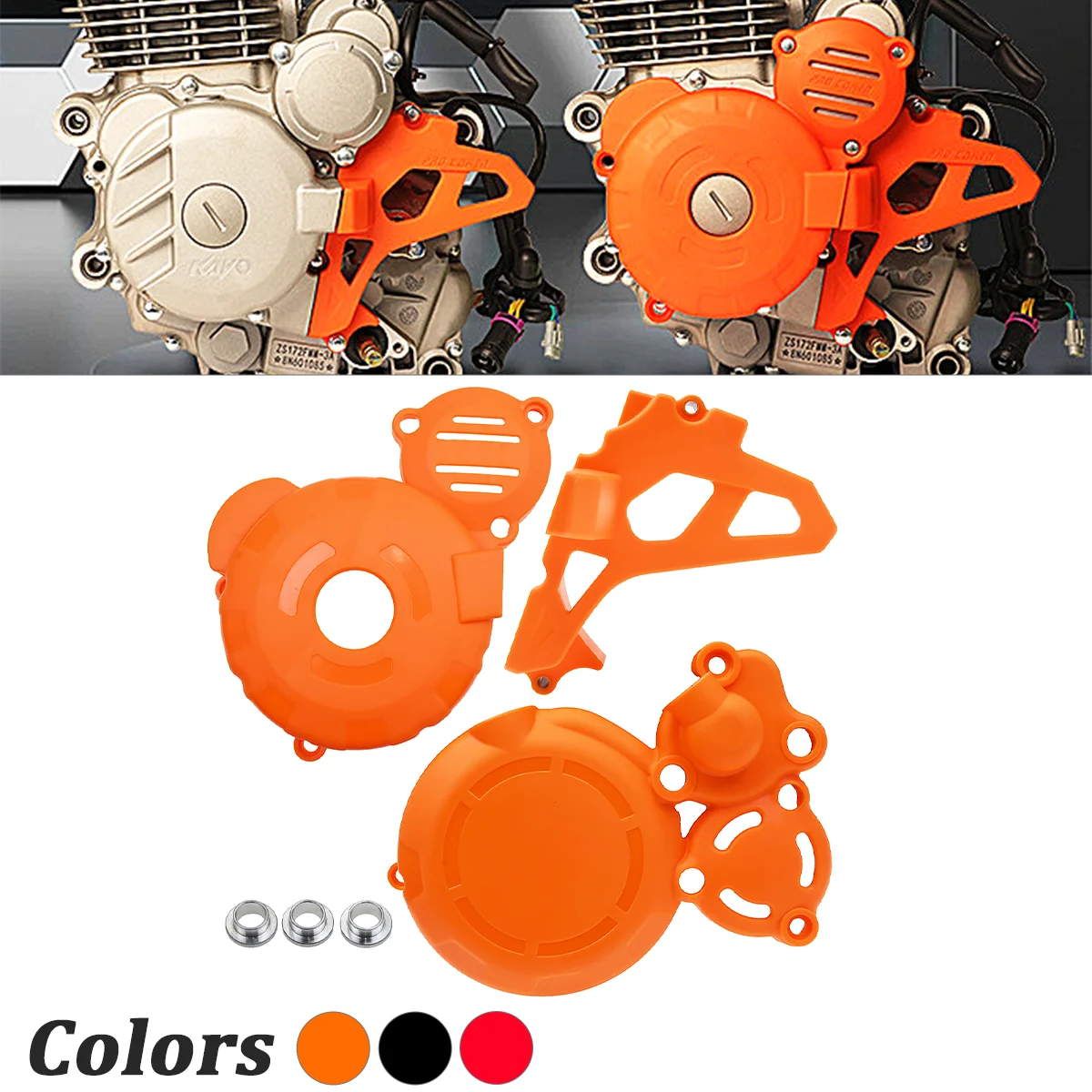 

Motorcycle Magnetic Motor Clutch Driver Sprocket Engine Protection Cover For Bosuer BSE M6 J1 X6 ZongShen 300cc CBS300