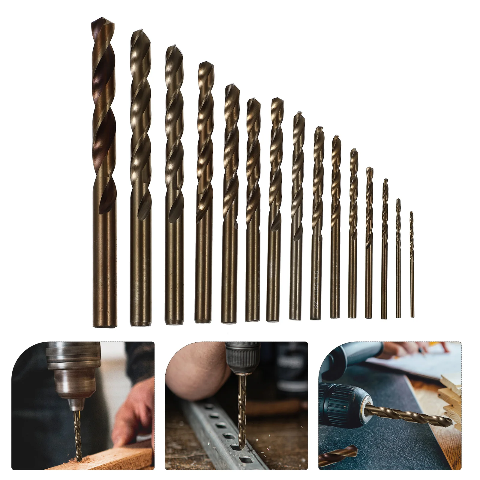 15개 고속강 드릴 비트 세트 (경화 금속, 스테인리스 스틸, 코발트 자동 중심 조정 드릴 비트 세트)