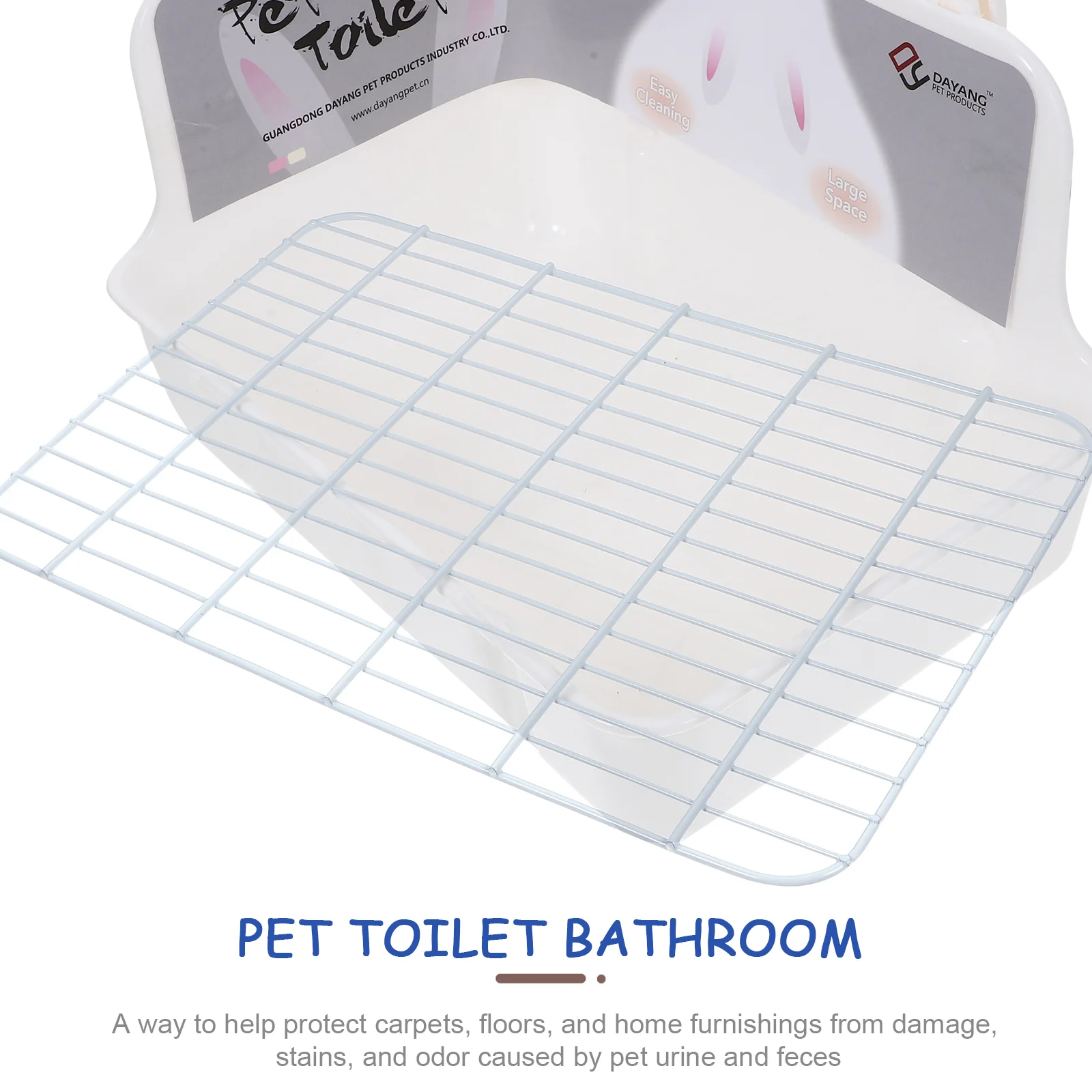 Potty Training for Rabbits Bunny Clean Equipment Rectangle Hamster Toilet Plastic Litter Pan Pet Urinal Lasting Box