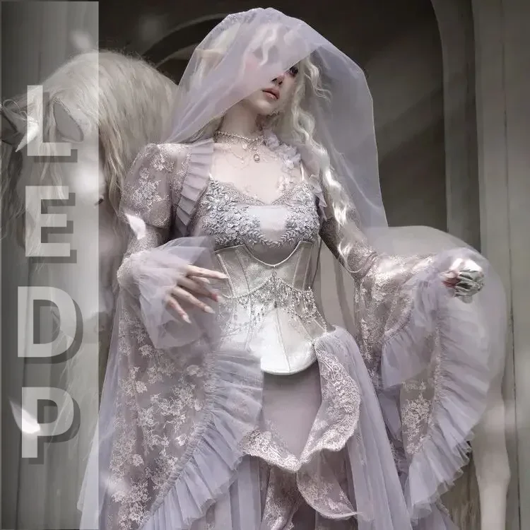 Blood Supply Original Design Pink Long Flying Lacy Sleeve Blouse Fairy Genie Mesh Short Top Luxury Party Slim Spring Cardigan