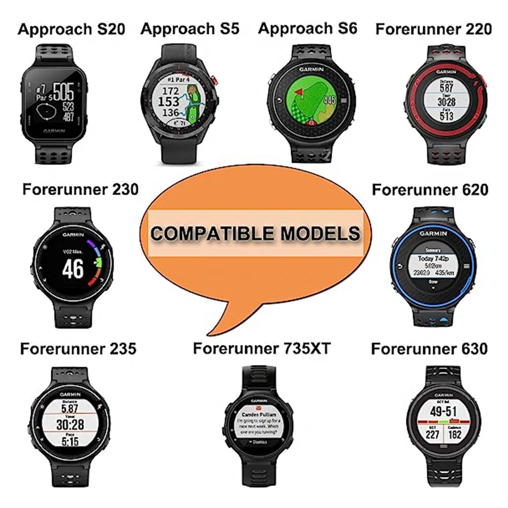 Pasek do zegarka Garmin Forerunner 235 pasek do smartwatcha do akcesoriów Garmin Forerunner 230/220/620/630/735XT/Garmin S20 S5 S6