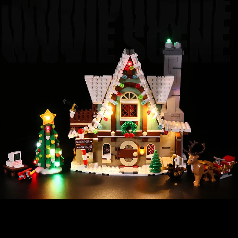 Zestaw oświetlenia LED DIY do LEGO 10275 Chrismas Elf Club House (tylko światło LED, bez modelu klocków)