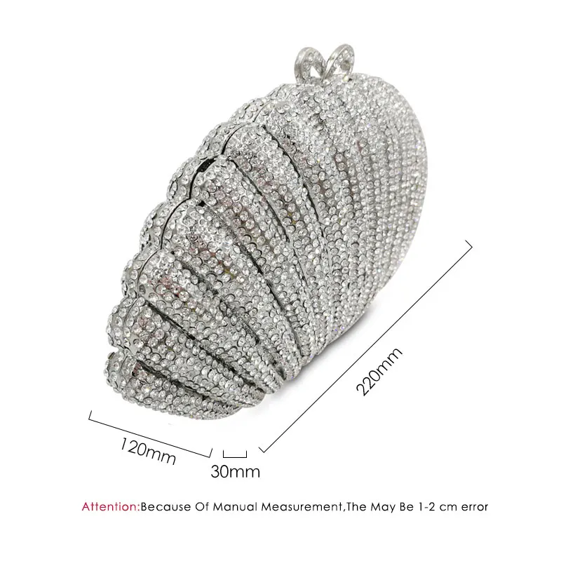 Evening Bags For Women Shell shape Hardware Diamond Colorful Bag Purse Metallic Rhinestone Wedding Party Bag Lady Clutch bags