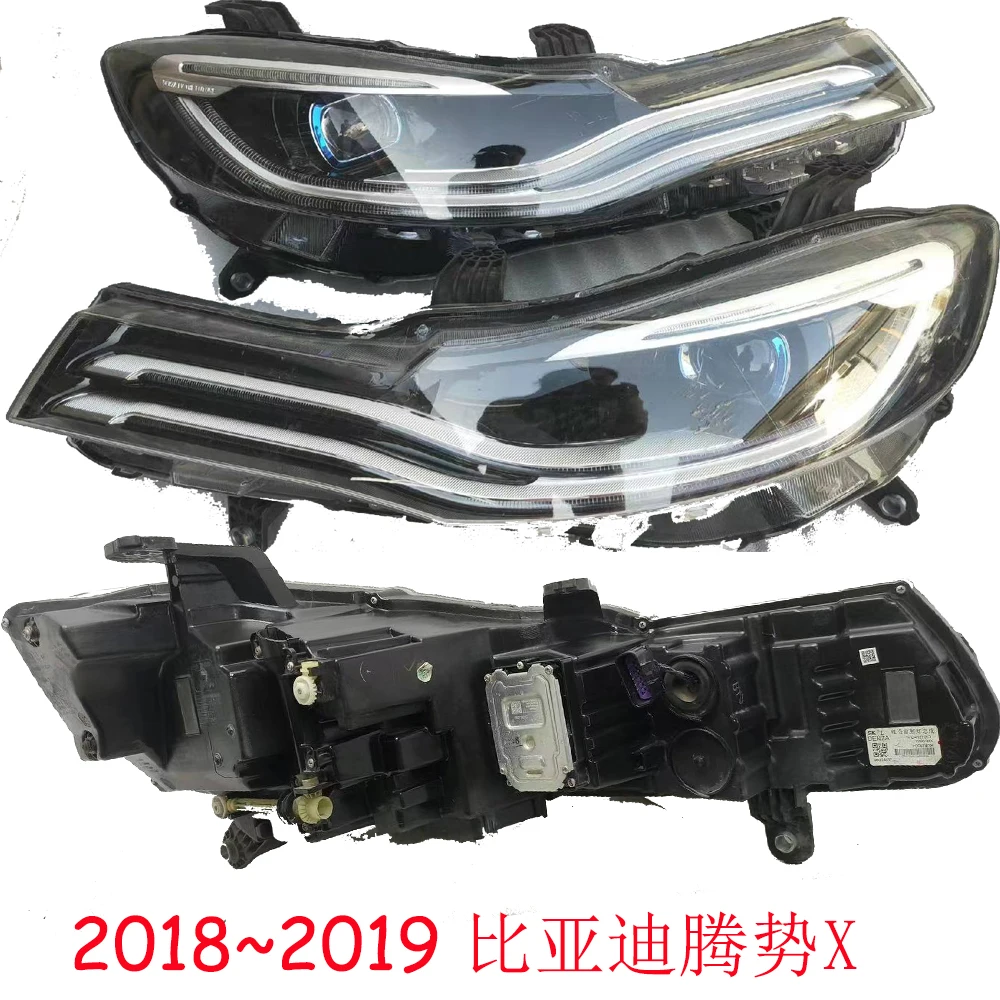 

1pcs car bupmer head light for BYD Denza X headlight daytime light 2018~2019y car accessories DRL fog for BYD Denza X headlamp