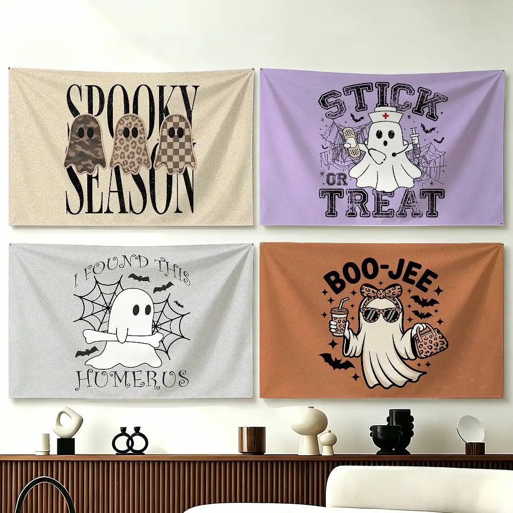 Halloween Ghosts Cats Funny Flags for Bedrooms Home Decor Items Outdoor Decors Garage Decoration Flaga