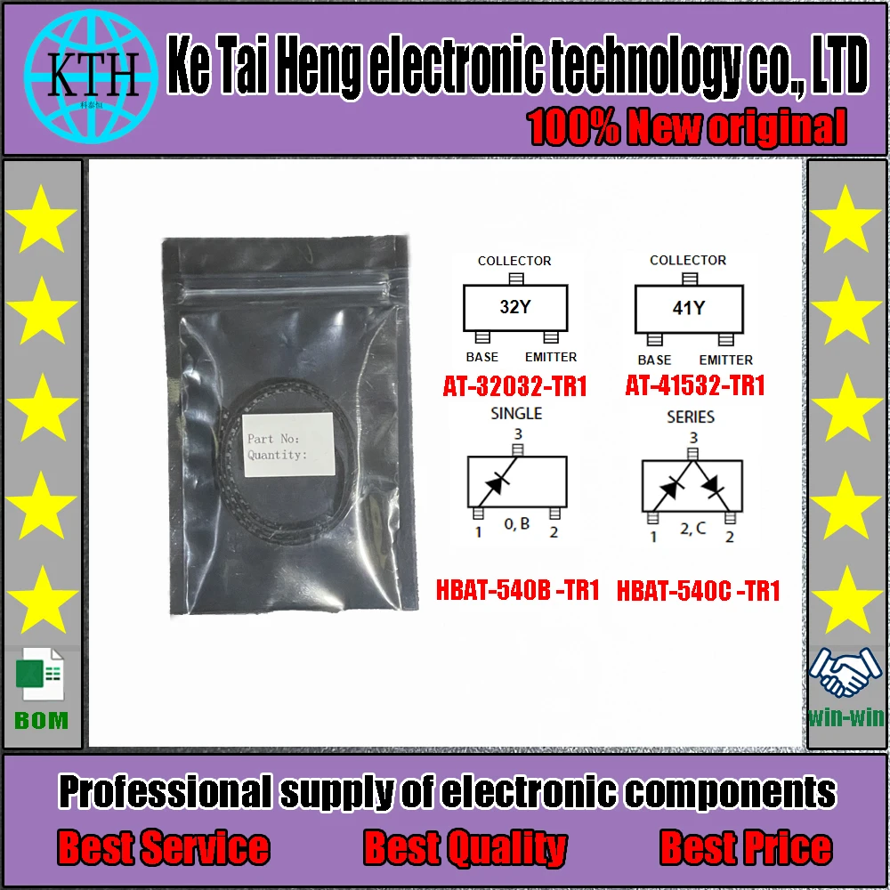 10pcs/lot AT-32032 AT-41532 HBAT-540B HBAT-540C SOT-323 AT-32032-TR1G AT-41532-TR1G HBAT-540B -TR1G HBAT-540C -TR1G New 100%