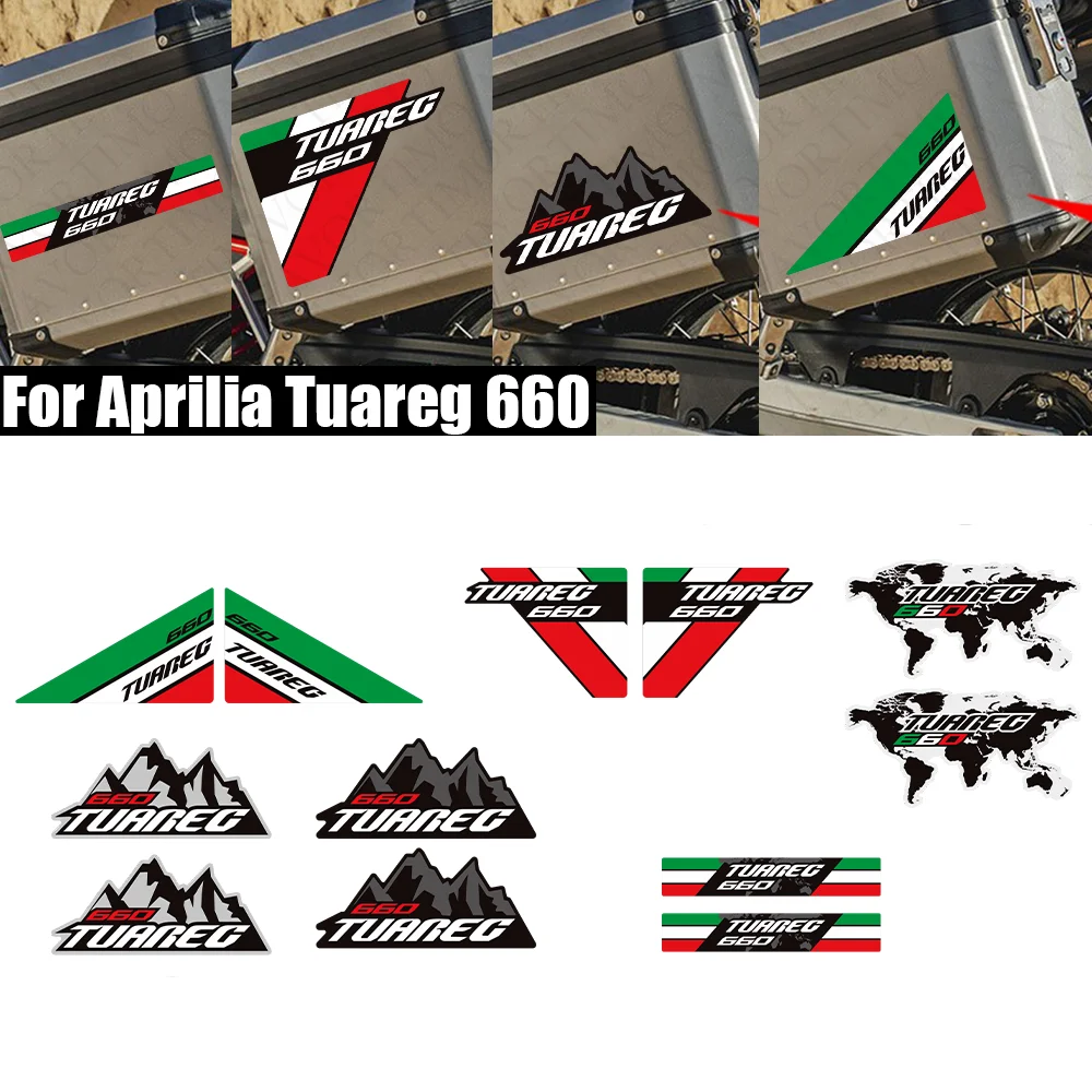 For Aprilia Tuareg 660 RALLY Adventure Motorcycle Trunk Luggage Panniers Aluminium Top Box Stickers Decals 2022-2026 Model Fit