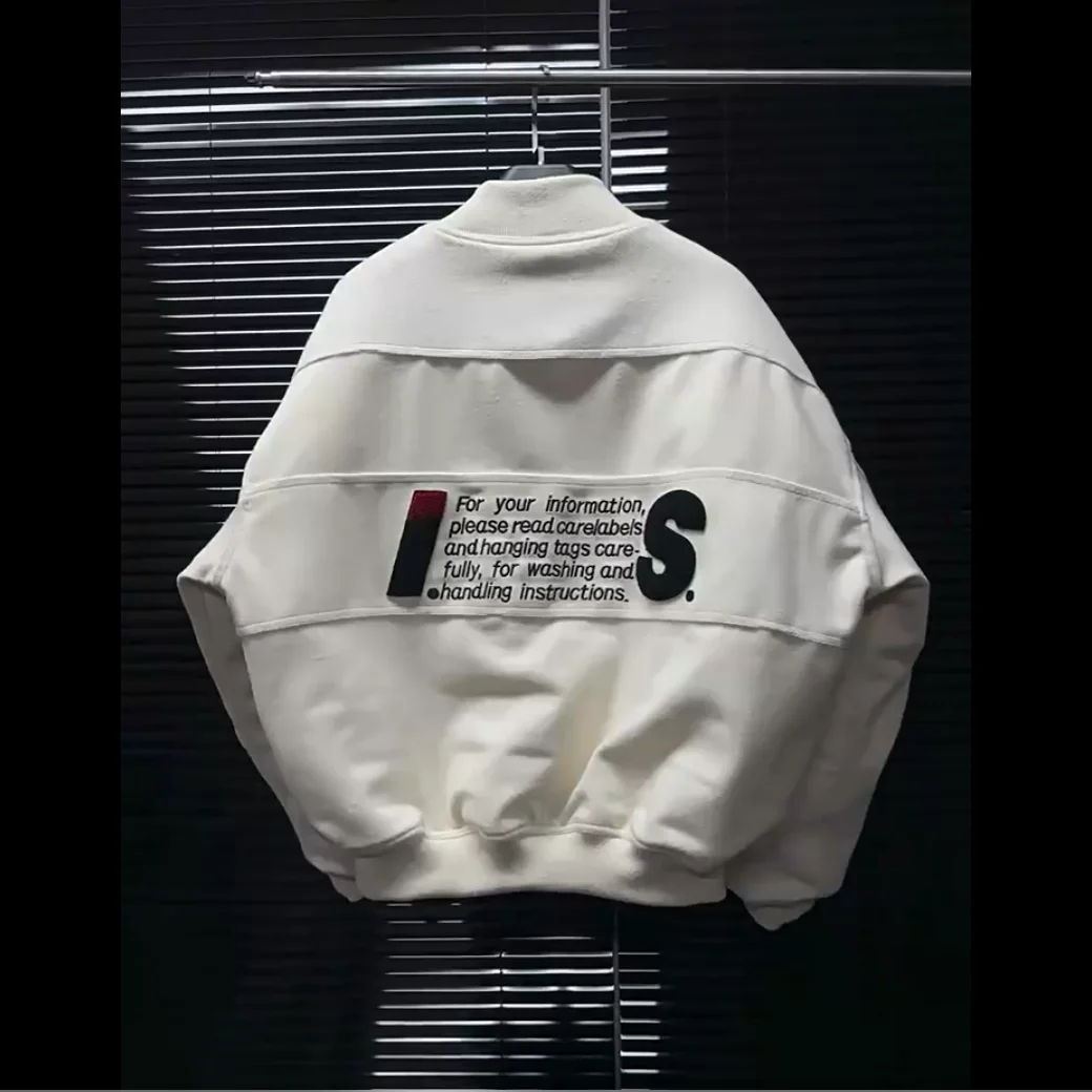 

Мужская бейсбольная куртка-бомбер из шерсти и хлопка, саморегулирующаяся, свободного кроя, на молнии, теплая, повседневная