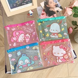 Simpatico sacchetto di immagazzinaggio in Pvc trasparente Sanrio Cartoon Hello Kitty Cinnamoroll Anime gioielli sacchetto di immagazzinaggio cosmetico carta Zero portafoglio regalo