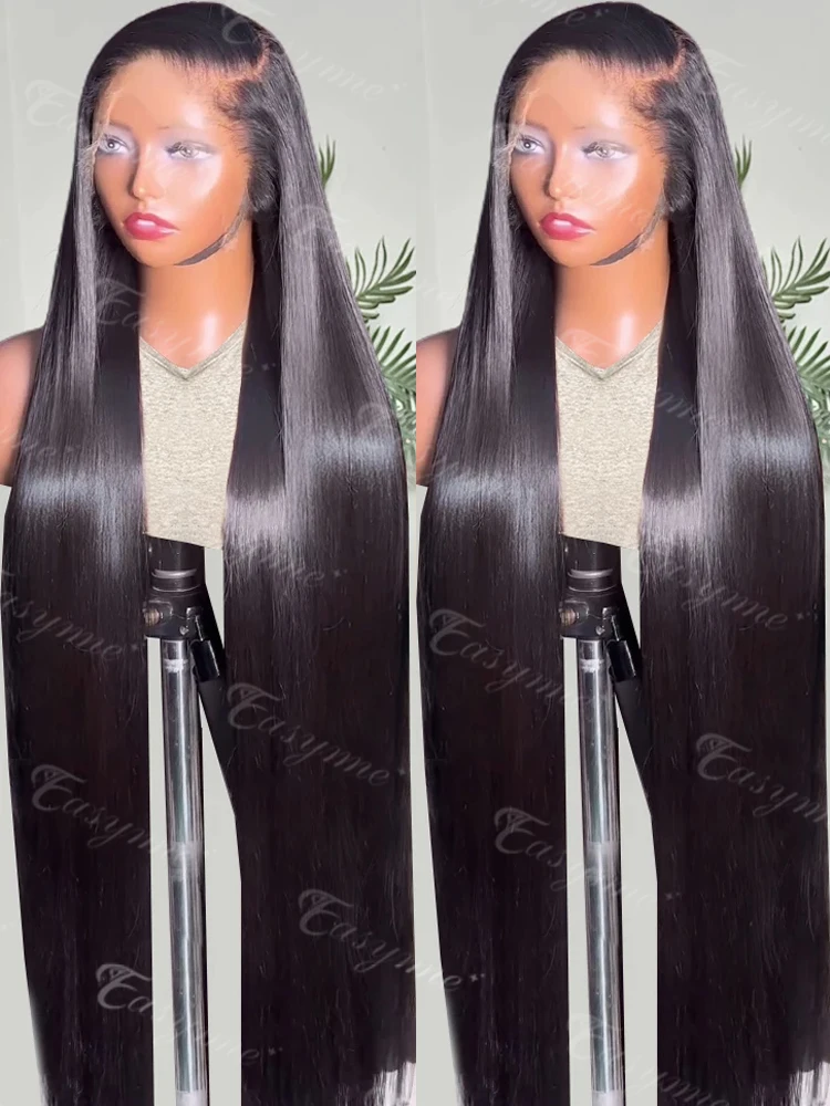 220 High Density Brazilian Straight 13x4 Lace Front Human Hair Wigs Preplucked 13x6 Transparent Lace Frontal Wig For Women