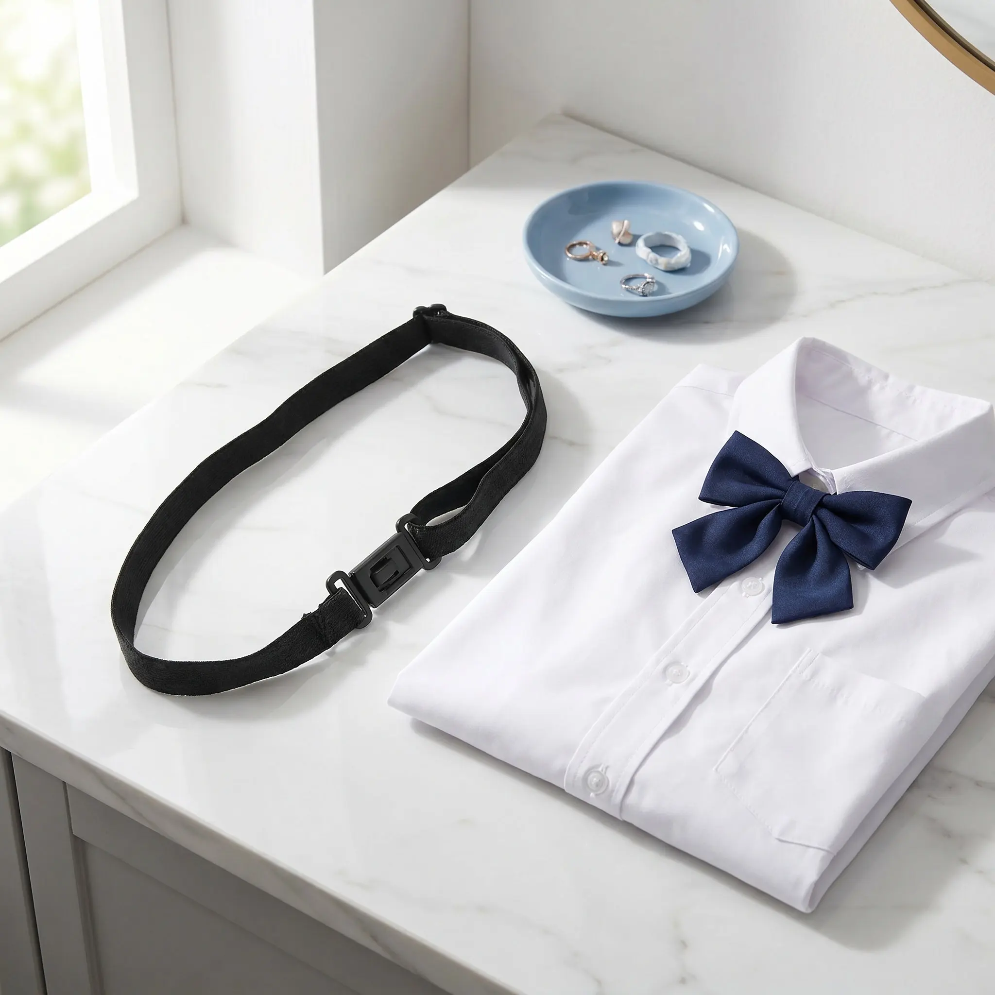 10Pcs Bow Tie Extension Straps Adjustable Elastic Replacement Neck Band Pre-Tied Bowknot Buckle for School Uniform Costume