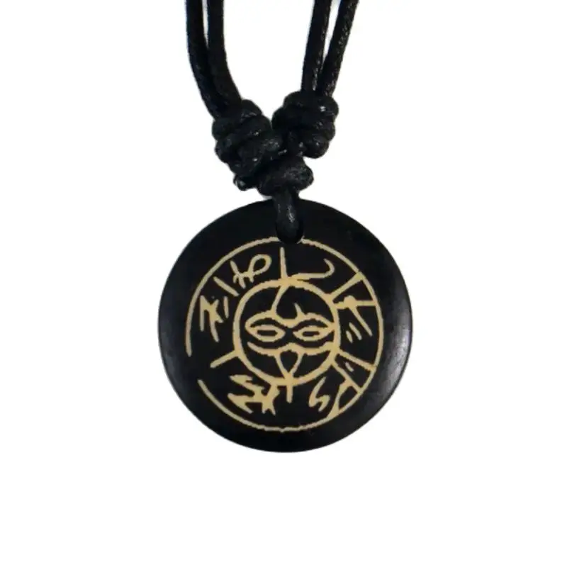 GOD Sky eyes OM MANI PADME HUM Tibet six words mantra amulet yak bone Pendant Necklace Lucky Gift Tribal Totem Fashion Jewelry