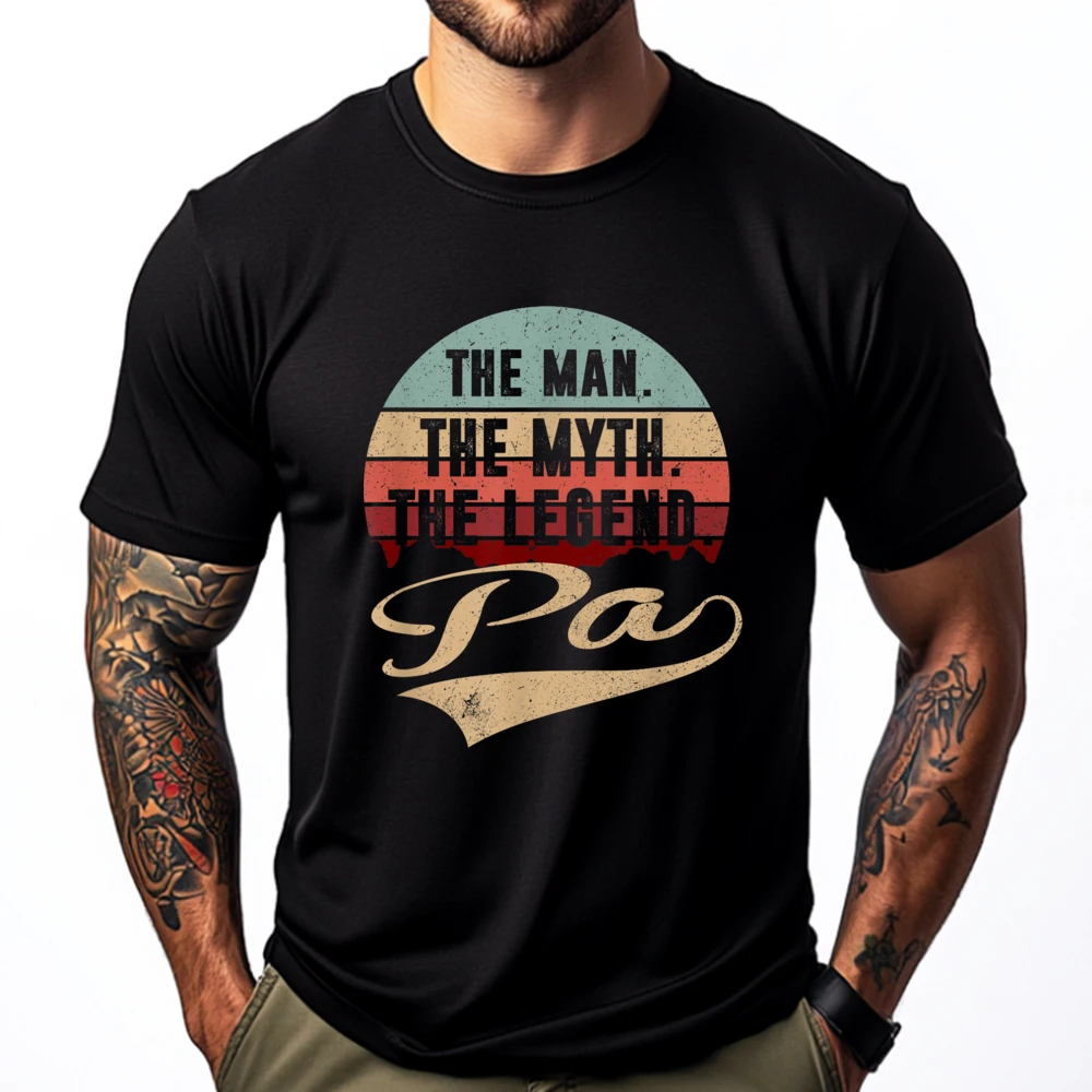 

Pa The Man The Myth The Legend T Shirts For Men Graphic Tees Men Cotton Funny Camiseta Halloween Hip Hop