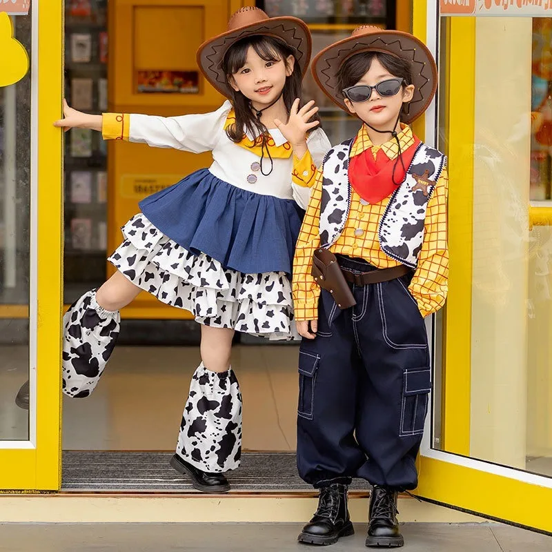 Western Cowboy Themed Children's Performance Costumes, Boys' and Girls' Garden Party Role-playing Sets, Movie Outfits view 4