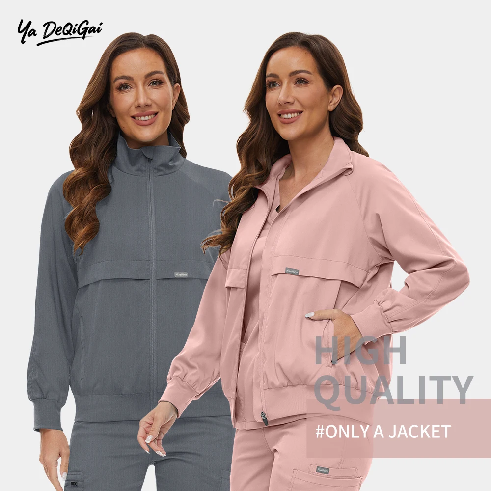 

Wholesale Nurse Nursing Work Jacket Autumn Winter Warm Out Coat Women Men Medical Sweatshirts Long-sleeved Scrub Top Streetwear