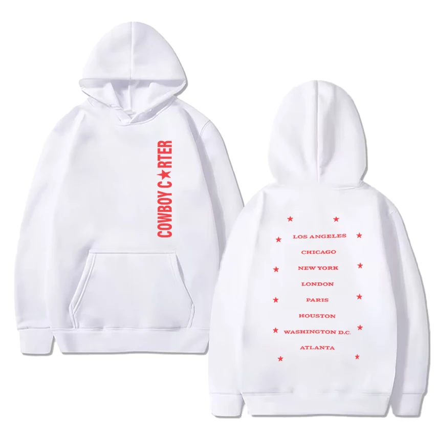 New in Beyonce Cowboy Carter 2025 Double Sided print Hoodies Men women fashion Y2k Sweatshirt Unisex Fleece Long sleeve pullover