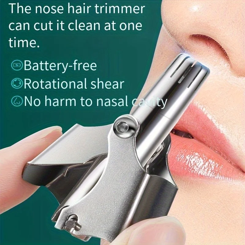 Manual Stainless Steel Nose Hair Trimmer 4 Seasons Hypoallergenic Ear Nose Hair Trimmer Small Round Head Precise Design Washa...