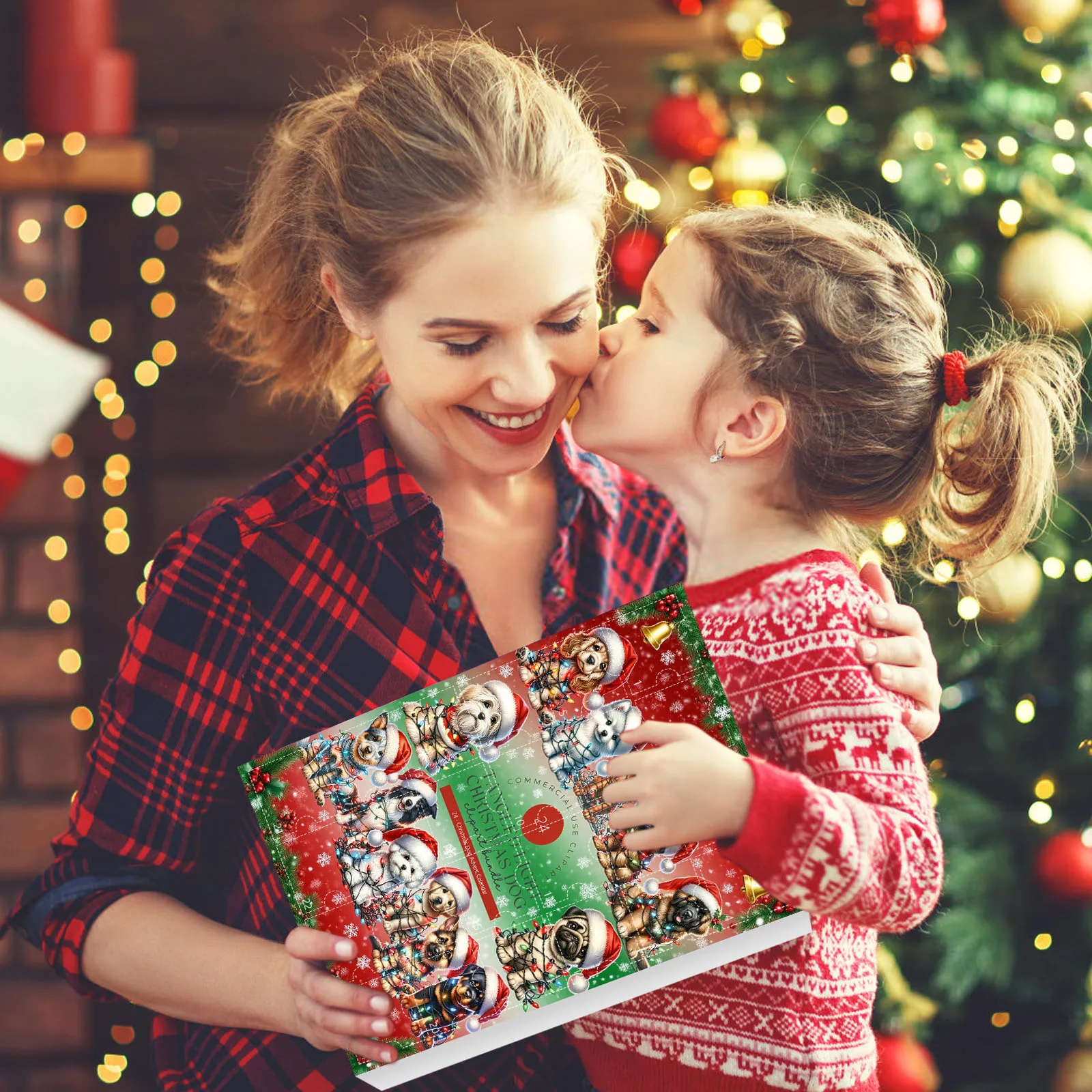 Albero di Natale Ciondolo in acrilico Calendario dell'Avvento per cani Calendario per il conto alla rovescia di Natale 2D Piatto in acrilico Decorazioni per la casa Giocattoli per timer da bagno