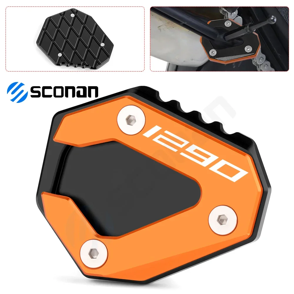Motorcycle Aluminum Side Stand Extension Kickstand Pad Support Plate Enlarge Accessories For 1290 Super Duke GT 2018-2021