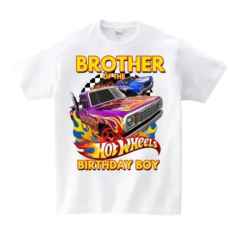 Hotwheels Birthday Women Tshirt  Shirts Family Matching Clothes Men Cartoon Print T-shirt Kids T Shirt Custom Name Outfit Tees