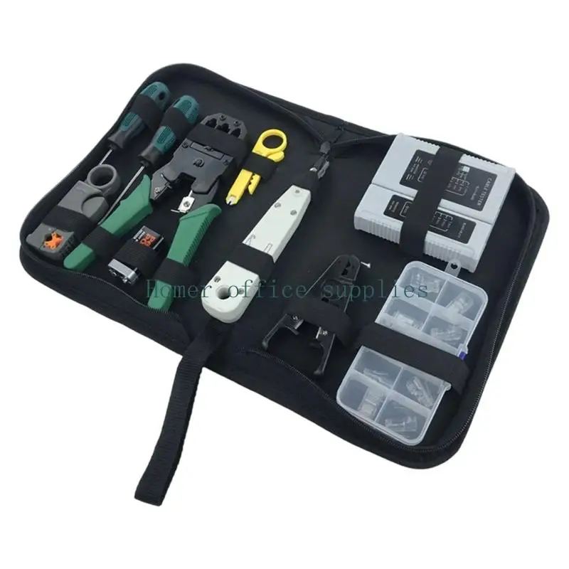 K43B Ethernet Cable Crimping and Testing with Cable Tester for Wire Order Checks, Home Cabling, and DIY Troubleshooting