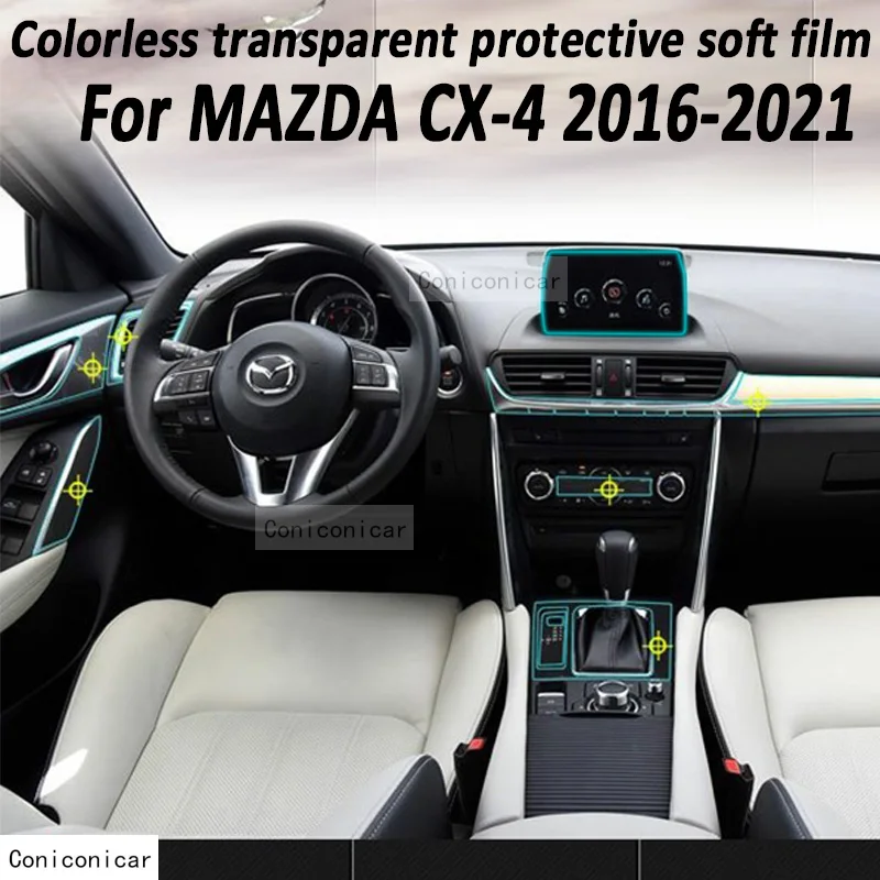 For MAZDA CX-4 CX4 2021 GearBox Panel Navigation Automotive Interior Screen Protective Film TPU Anti-Scratch Sticker Protect