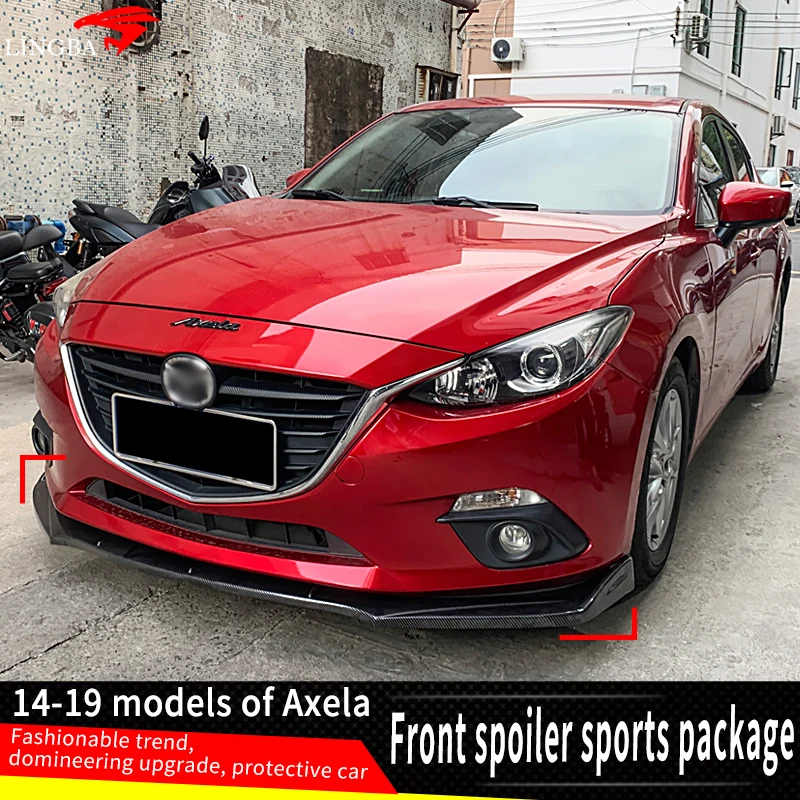 For Mazda 3 Axela 2014-2019 Car Front Bumper Splitters Lip Spoiler Side Skirts Extensions Rear Wrap Angle Scratch Protector
