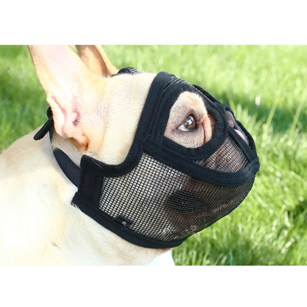 Pet Dog Muzzles Adjustable French Bulldog Muzzle Dog Mouth Mask Breathable Muzzle For Anti Stop Barking Prevent Biting