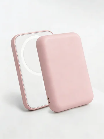 Capa Protetora Rosa de TPU para Carregamento, Compatível com o Power Bank Sem Fio MagSafe Original da Apple